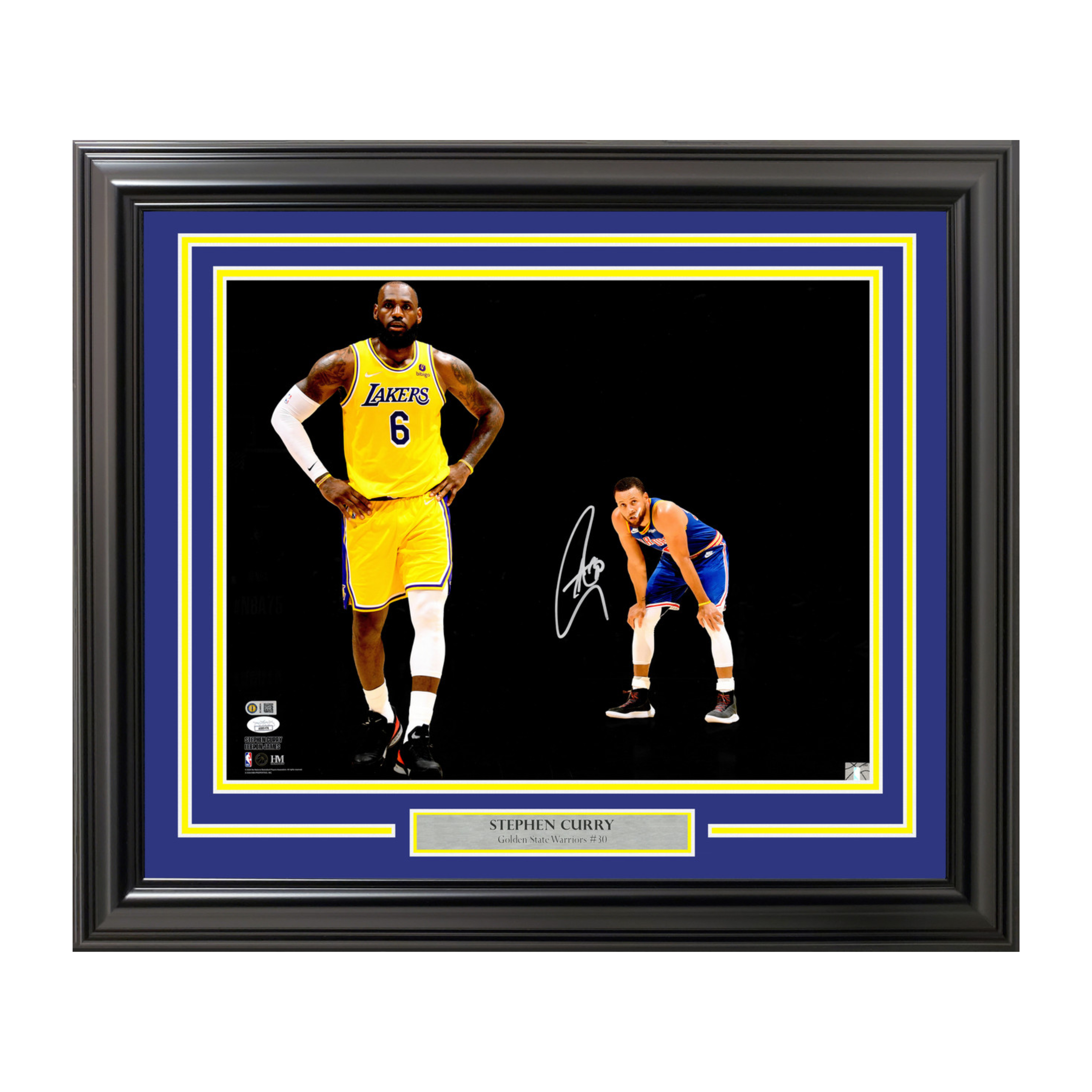 Stephen Curry Autographed Framed 16x20 Photo Golden State Warriors vs. LeBron James JSA