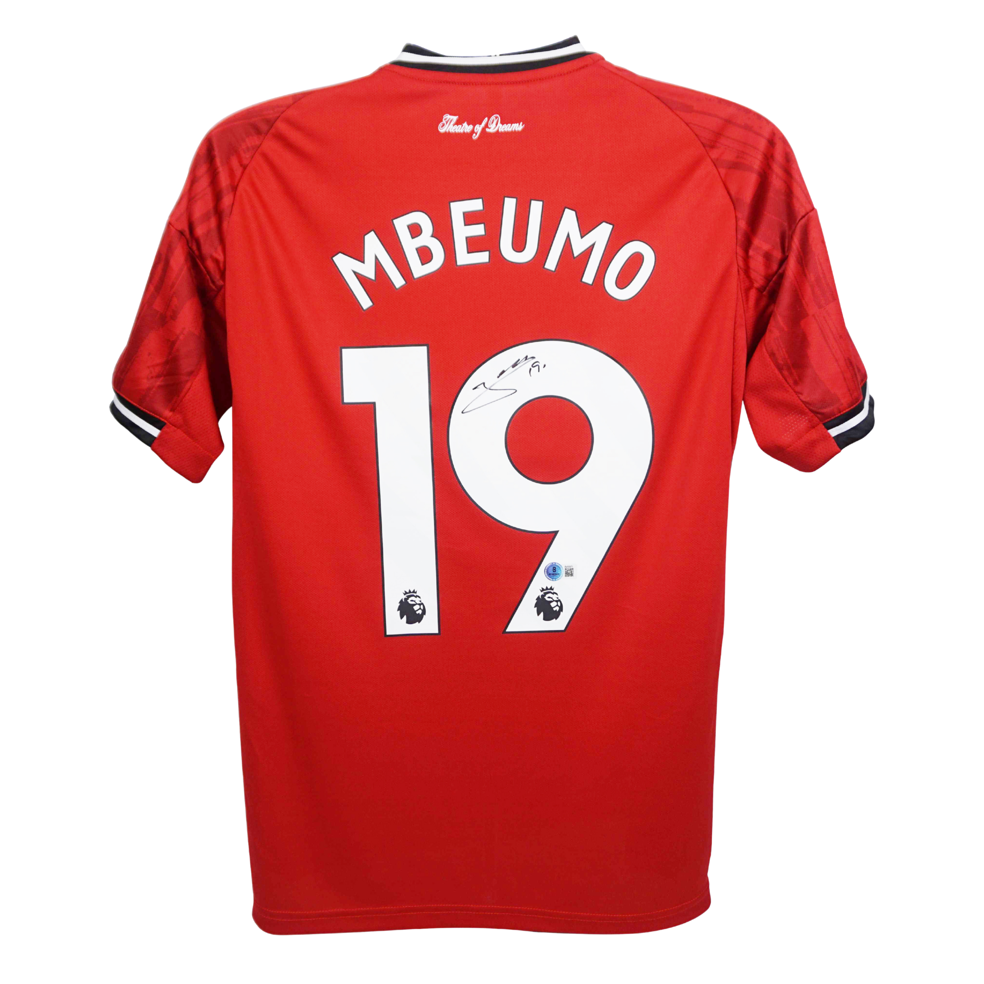 Bryan Mbeumo Signed Manchester United Home Soccer Jersey #19 with Beckett COA