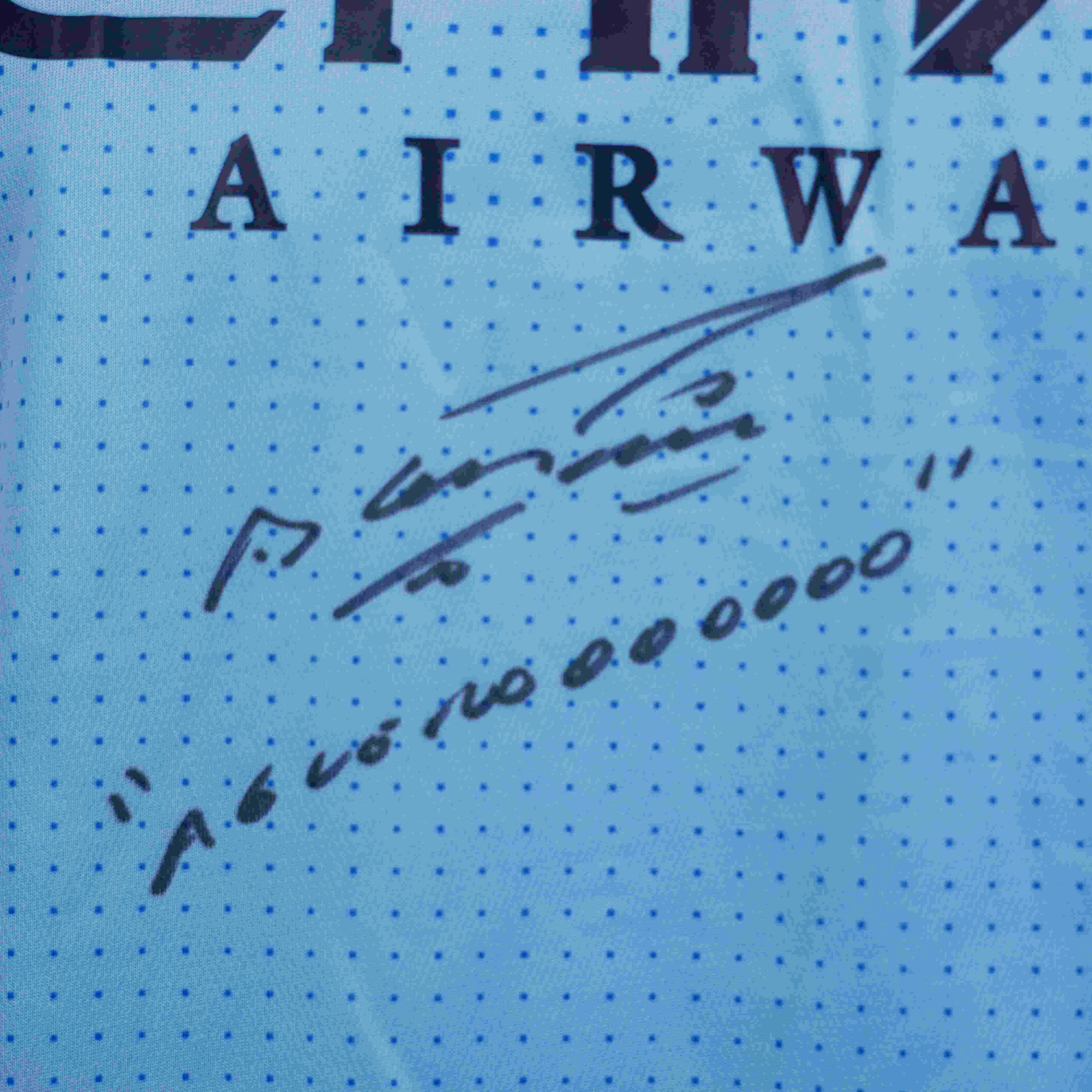 Sergio Aguero Signed & Inscribed Aguerooooo Man City Jersey with Beckett COA