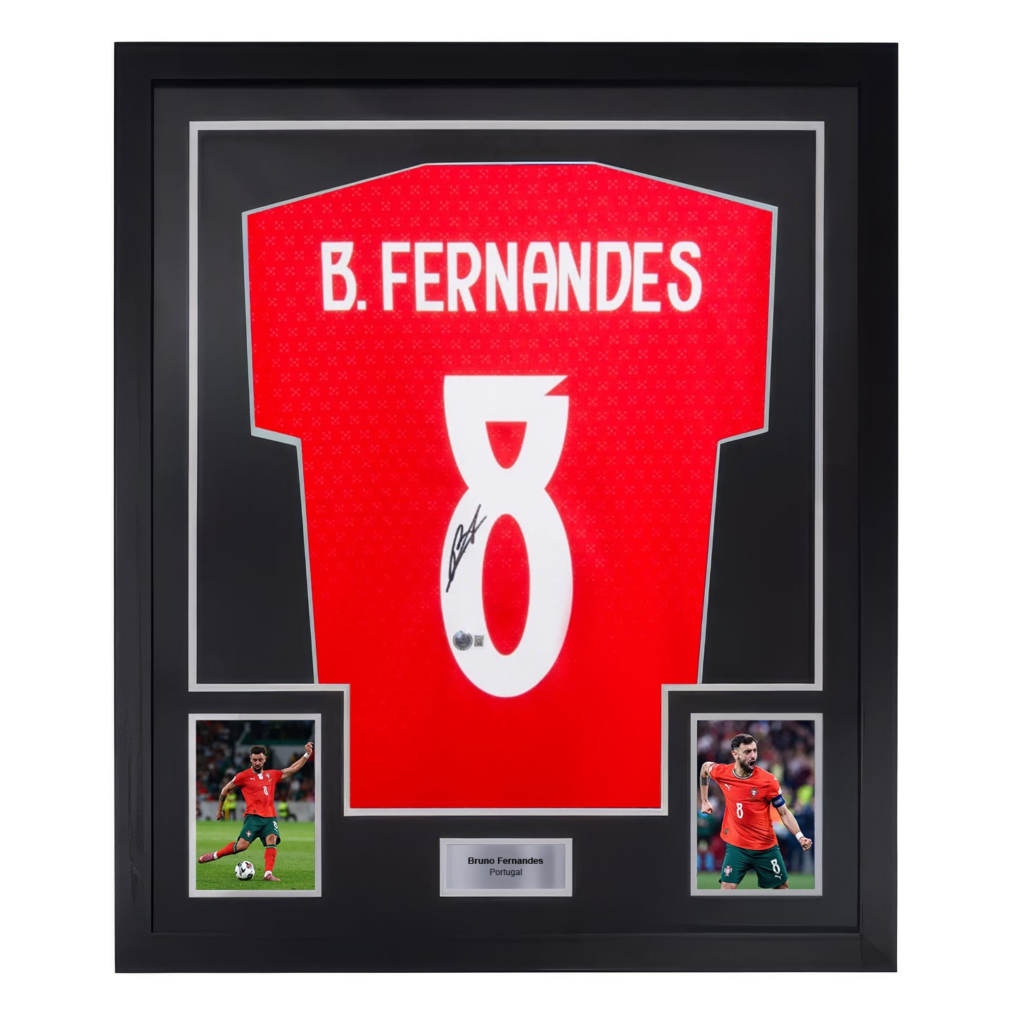 Framed Bruno Fernandes Signed Portugal FC Soccer Jersey #8 with Beckett Witness