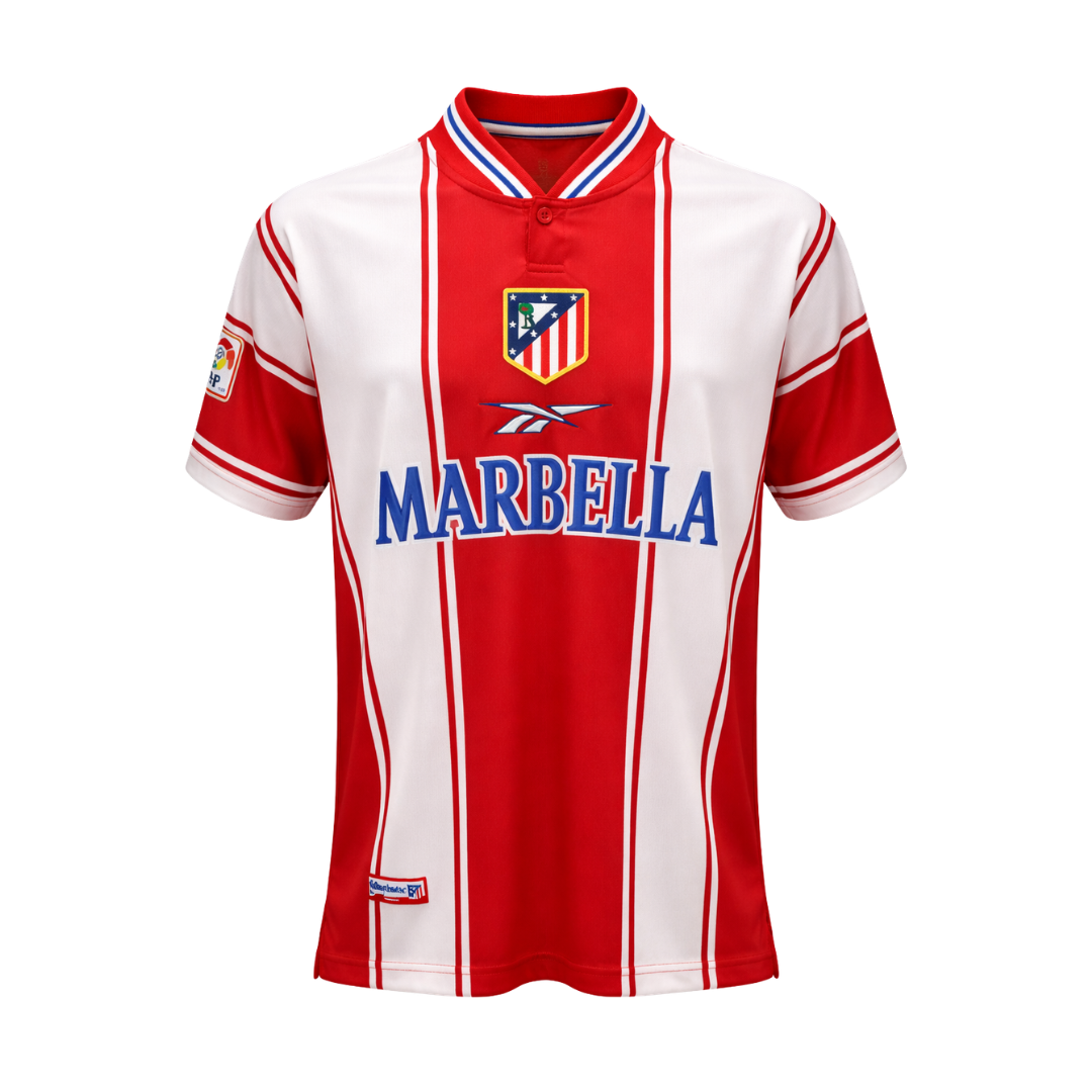 Framed Jimmy Floyd Hasselbaink Signed Atletico Madrid Soccer Jersey #17 with Beckett COA