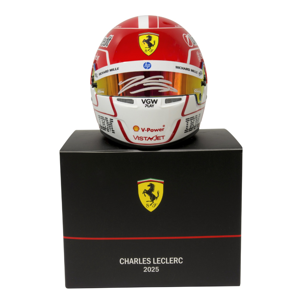 Charles Leclerc Signed F1 Ferrari 2025 Helmet 1:2 Scale with Beckett Witness