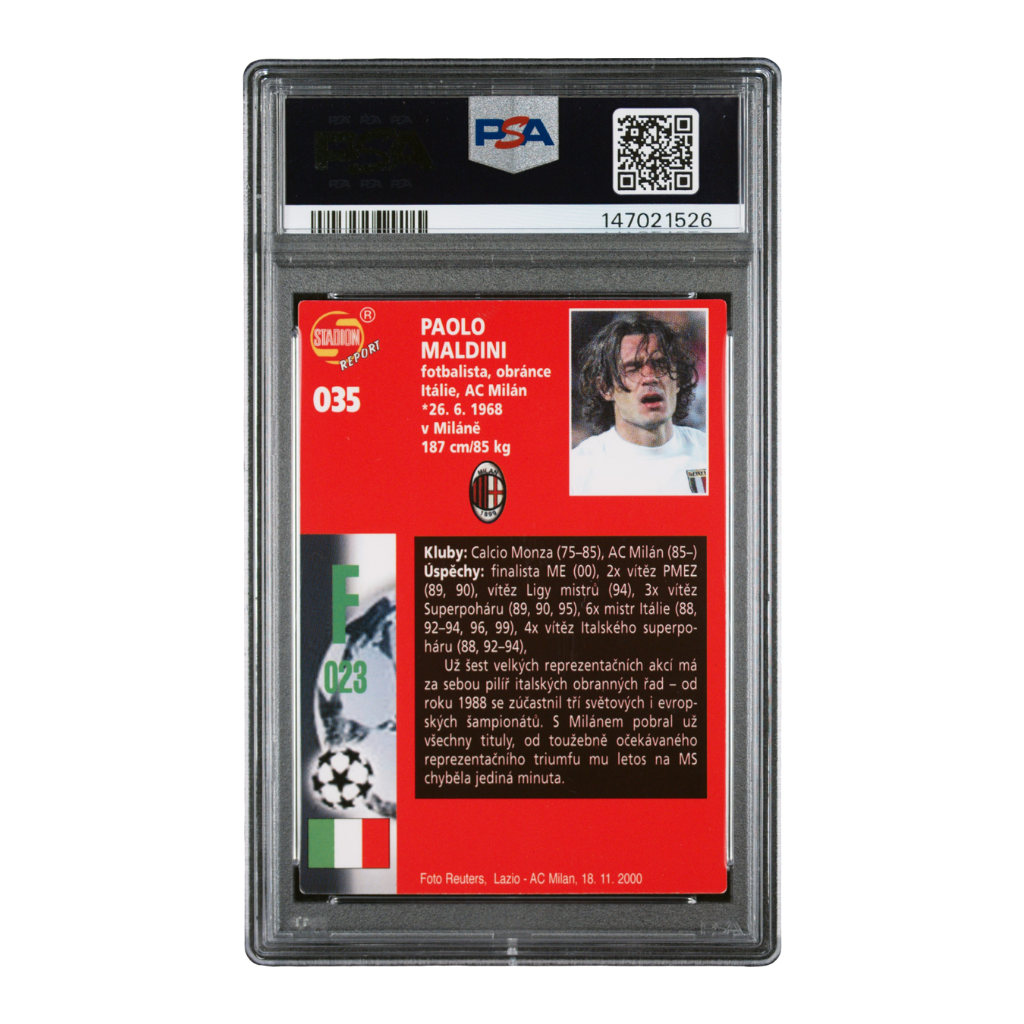Paolo Maldini Signed 2000-05 Stadion World Stars #35 - PSA 8 AUTO 10