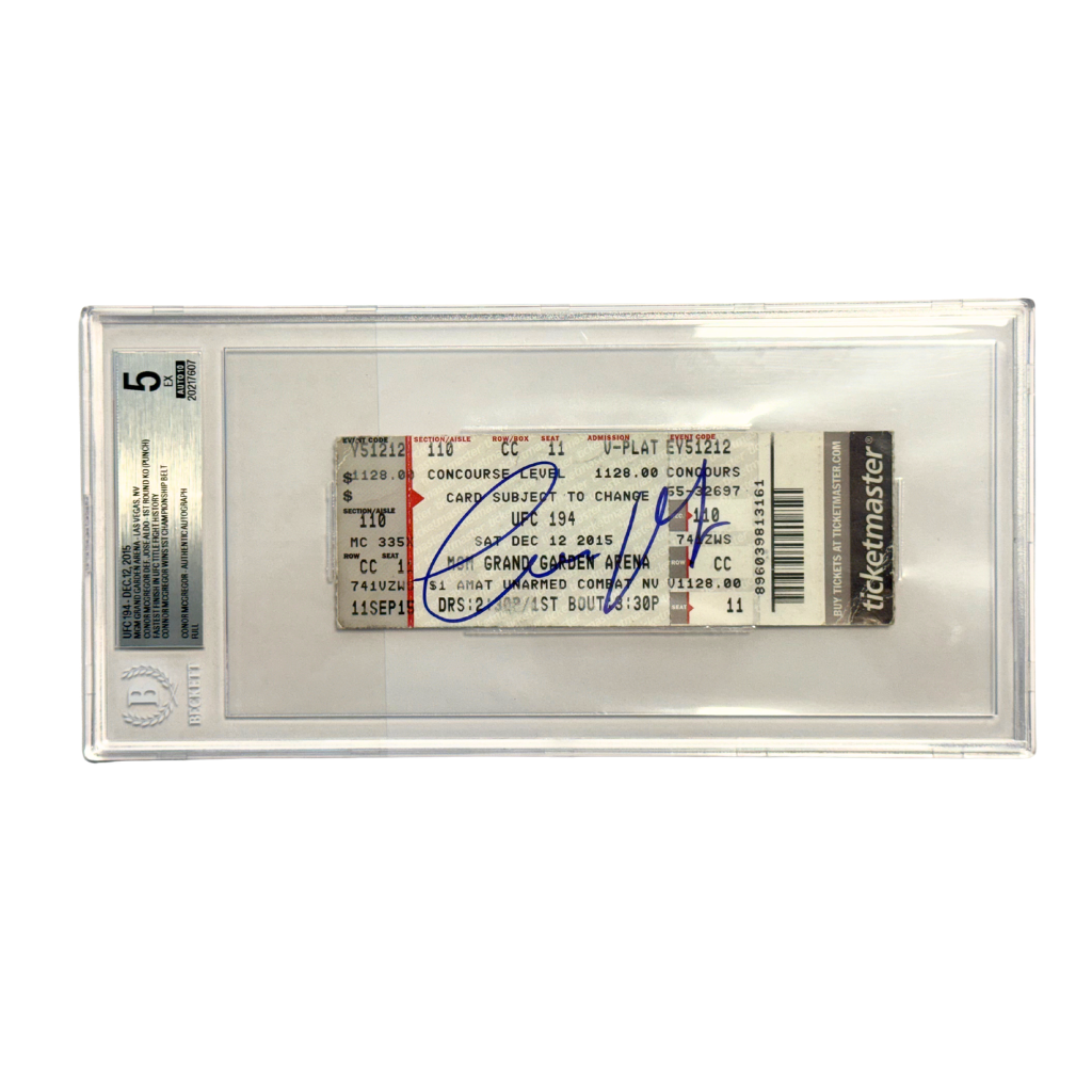 Conor McGregor Signed 2015 vs Jose Aldo 1st Round Knockout UFC Ticket – BGS 5