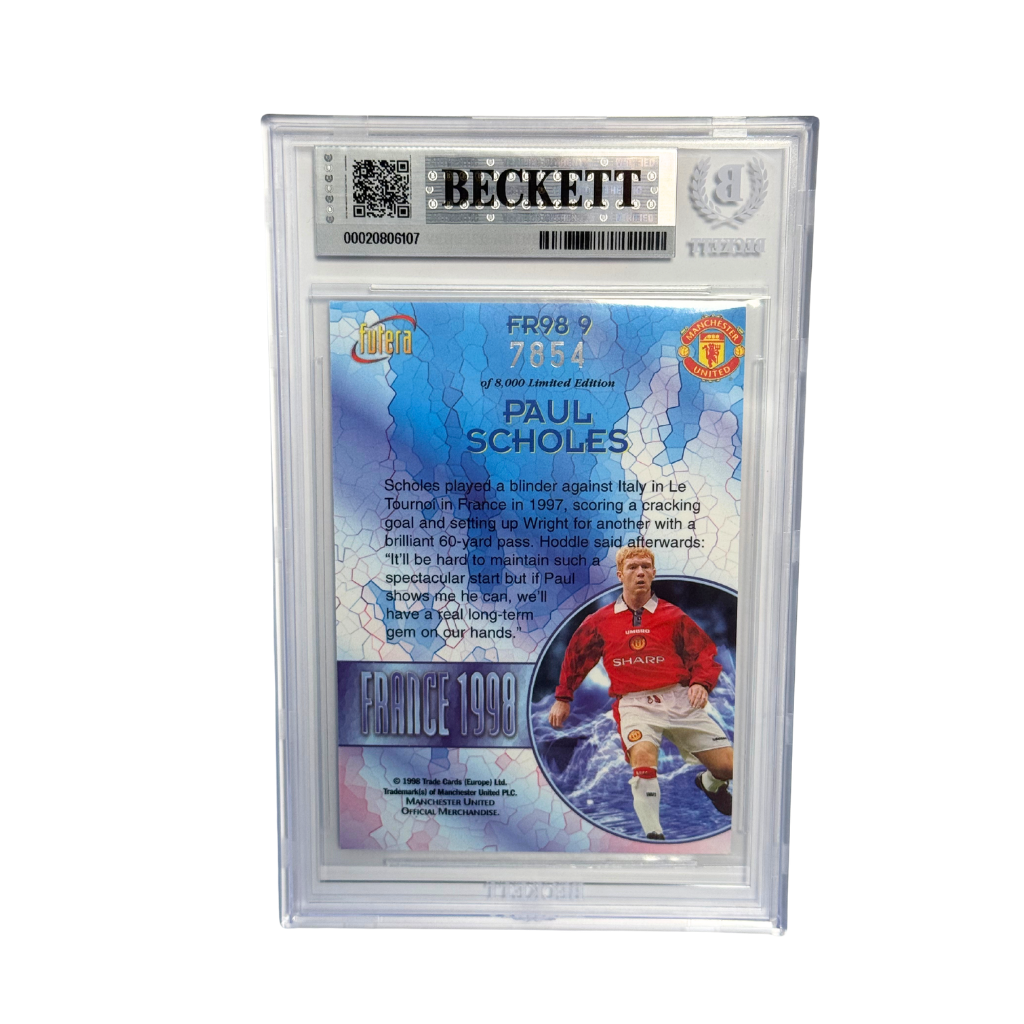 Paul Scholes Signed 1998 Manchester United Futera #FR9 France '98 - BGS AUTO 10