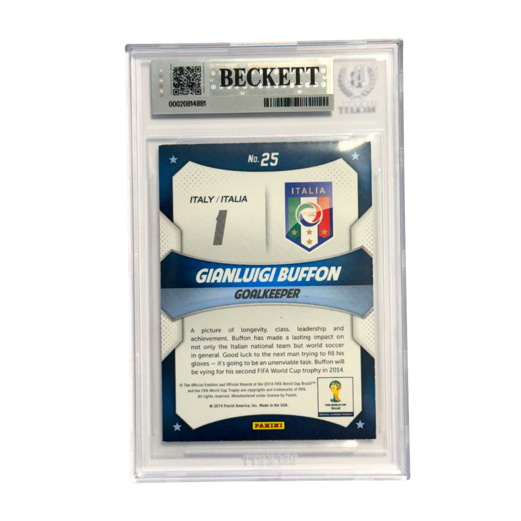 Gianluigi Buffon Signed 2014 Panini Prizm World Cup Stars #25 - BGS 8