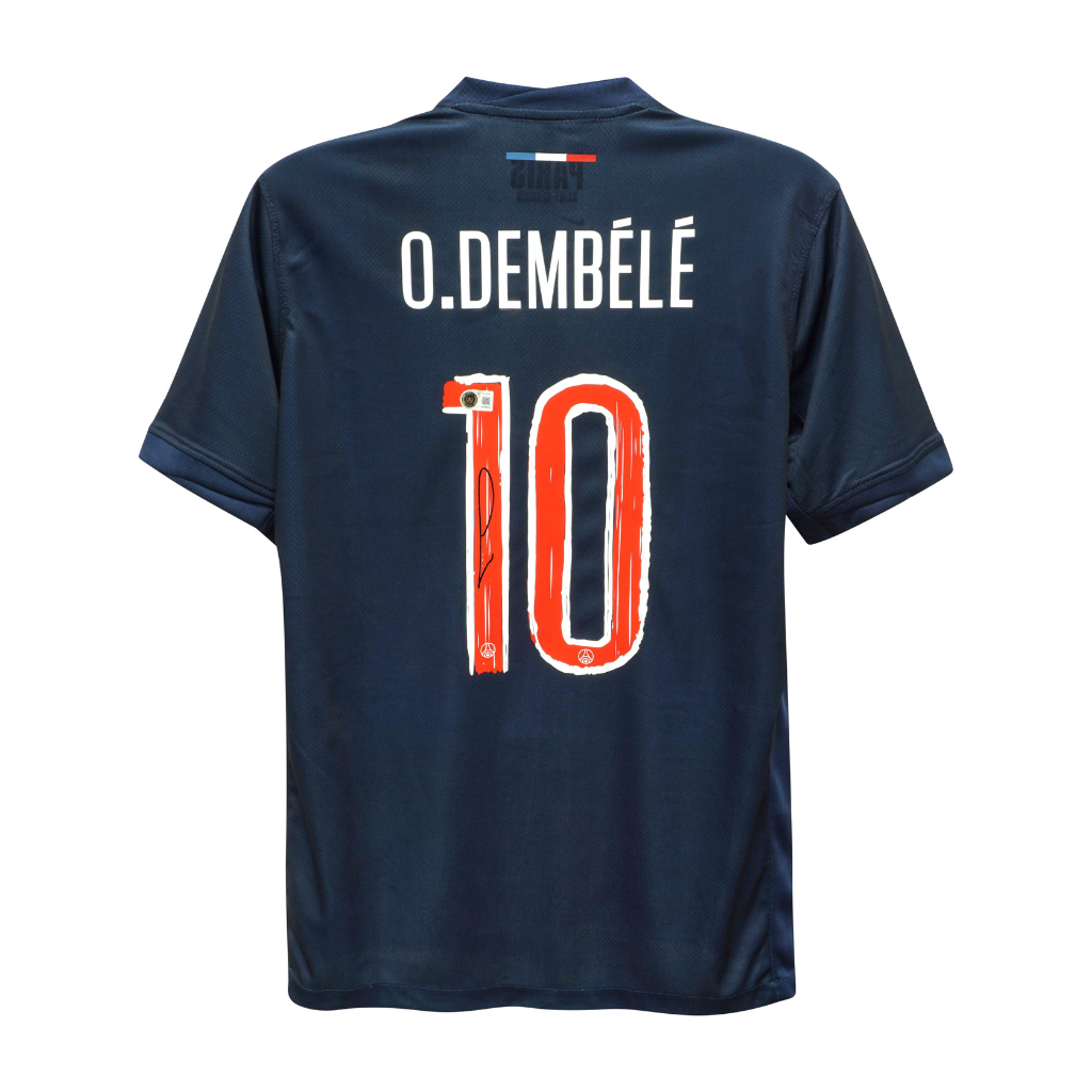 Framed Ousmane Dembele Signed PSG UCL Soccer Jersey #10 with Beckett COA