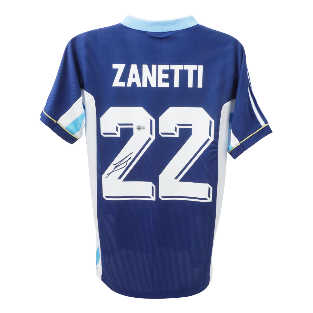 Javier Zanetti Signed Argentina FC Away Soccer Jersey #22 with Beckett COA