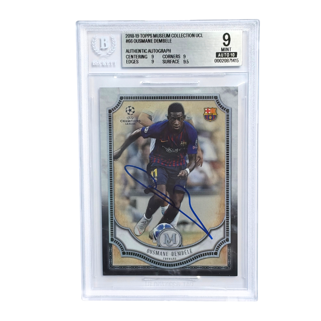 Ousmane Dembele Signed 2018-19 Topps Museum Collection UCL #66 - BGS 9 AUTO 10