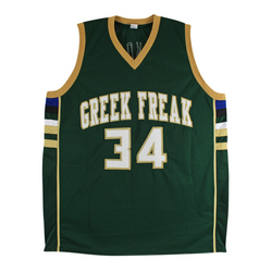 Giannis Antetokounmpo Signed Milwaukee Bucks Basketball Jersey with Beckett Witness