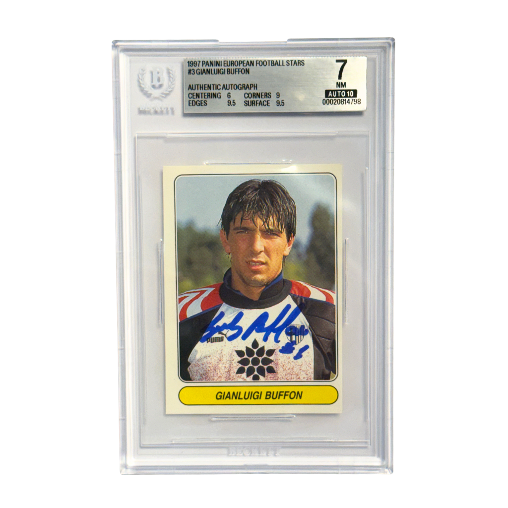 Gianluigi Buffon Signed 1997 Panini European Football Stars #3 - BGS 7 AUTO 10