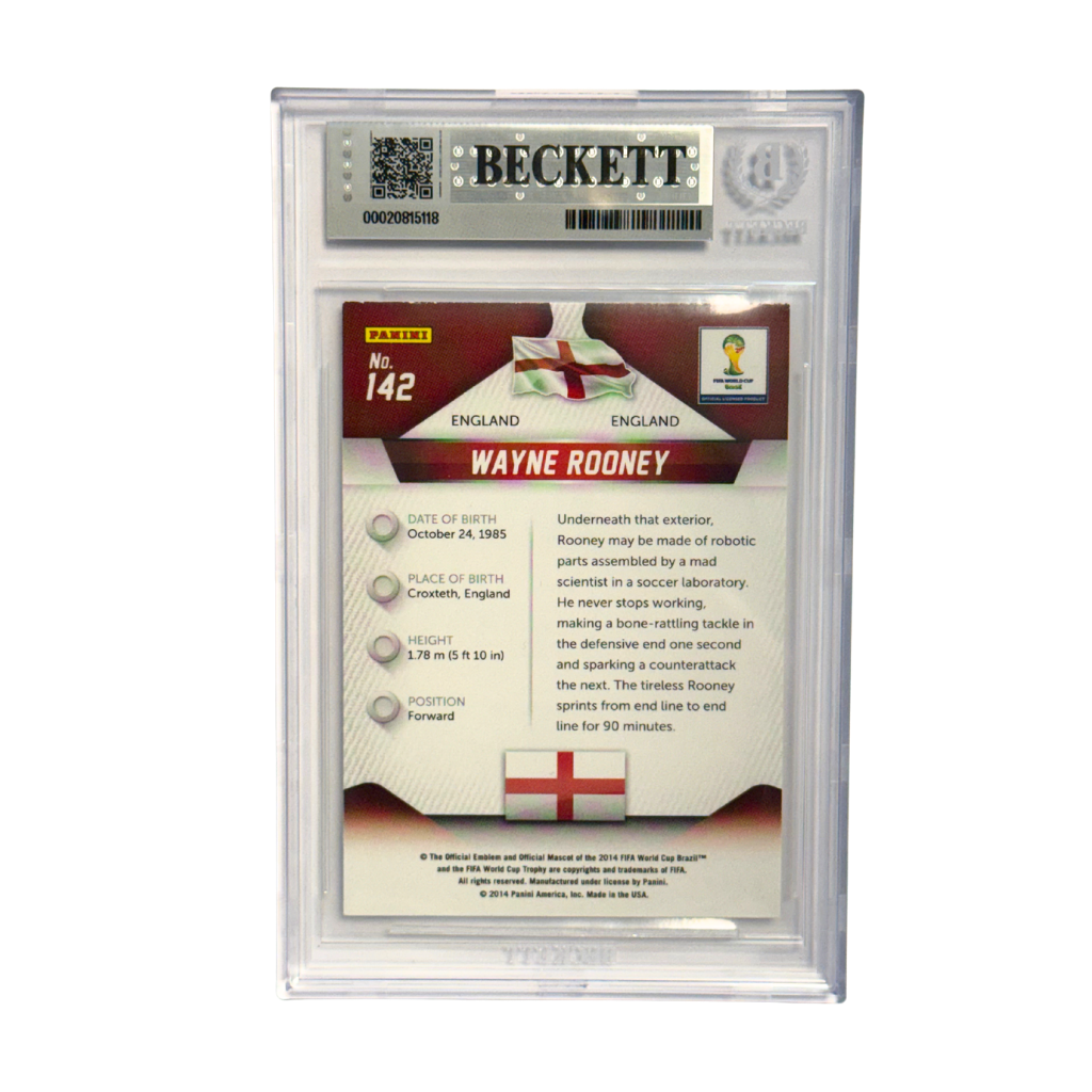 Wayne Rooney Signed 2014 Panini Prizm World Cup #142 England – BGS 9 AUTO 10