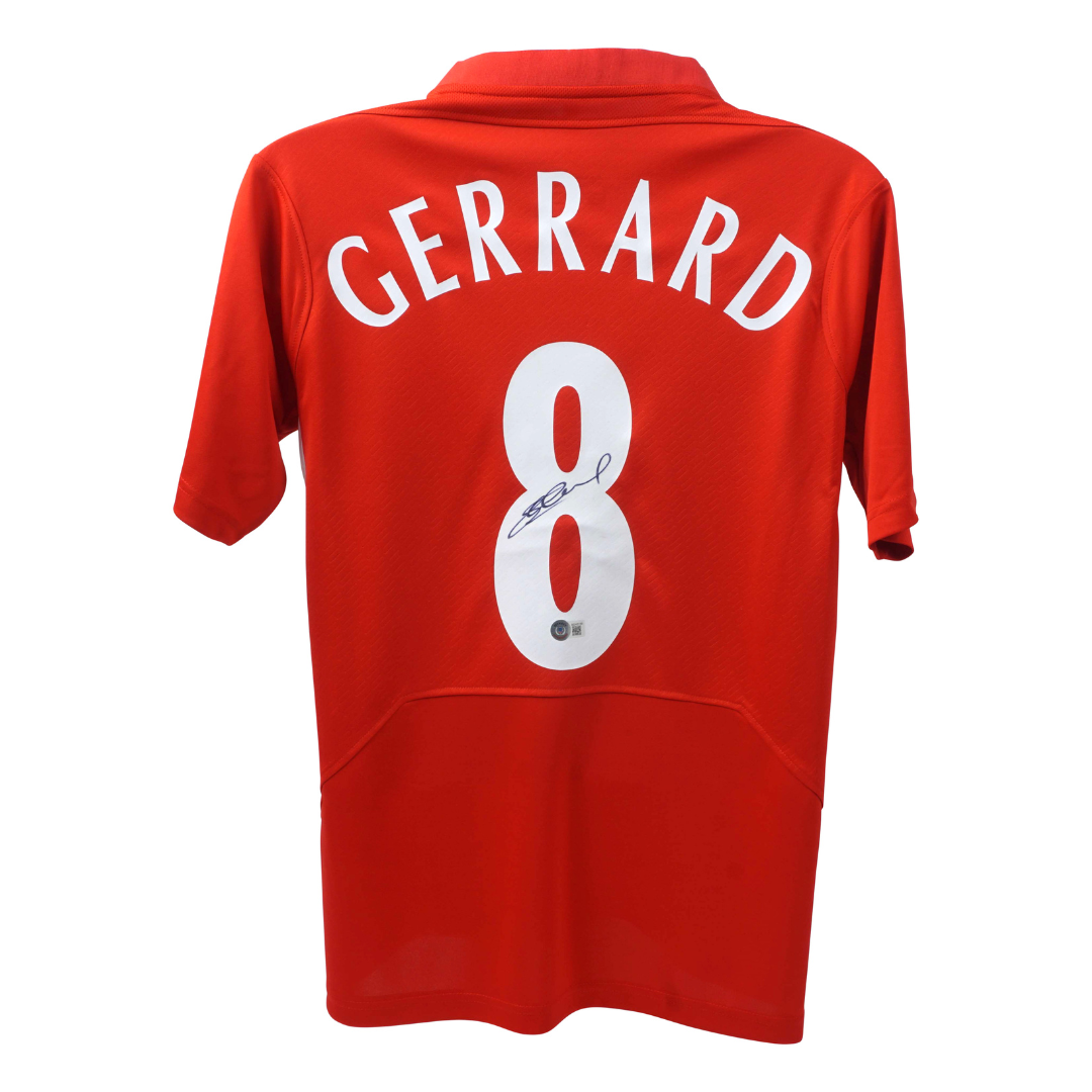 Steven Gerrard Signed Liverpool FC Home Soccer Jersey #8 with Beckett COA