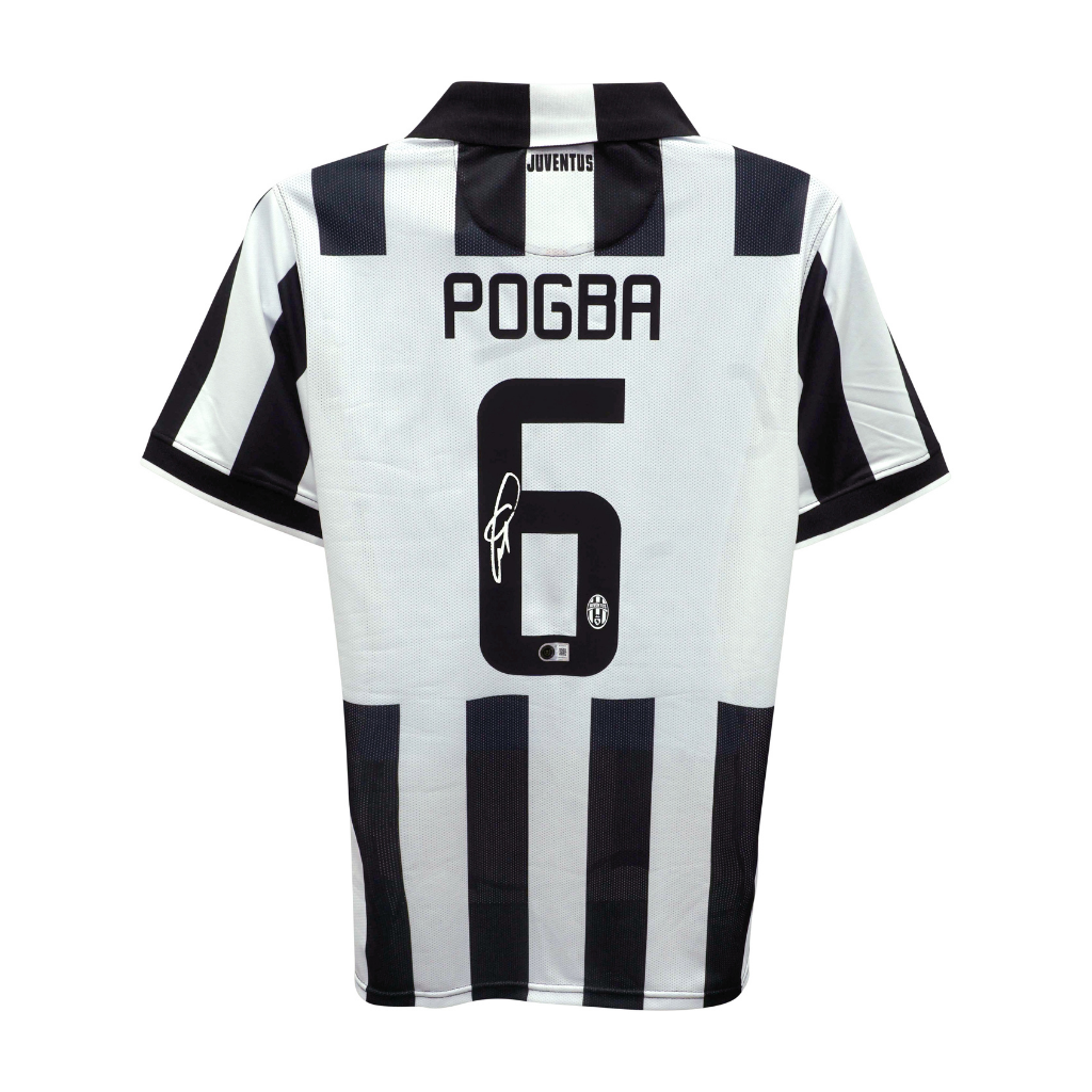 Framed Paul Pogba Signed Juventus Home Soccer Jersey #6 with Beckett COA