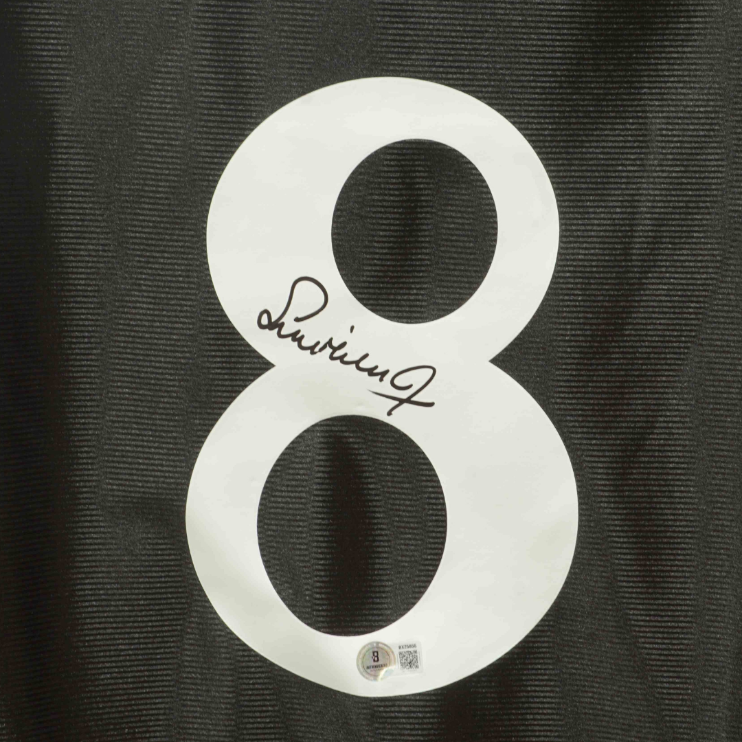 Framed Steve McManaman Signed Real Madrid Away Soccer Jersey #8 with Beckett COA