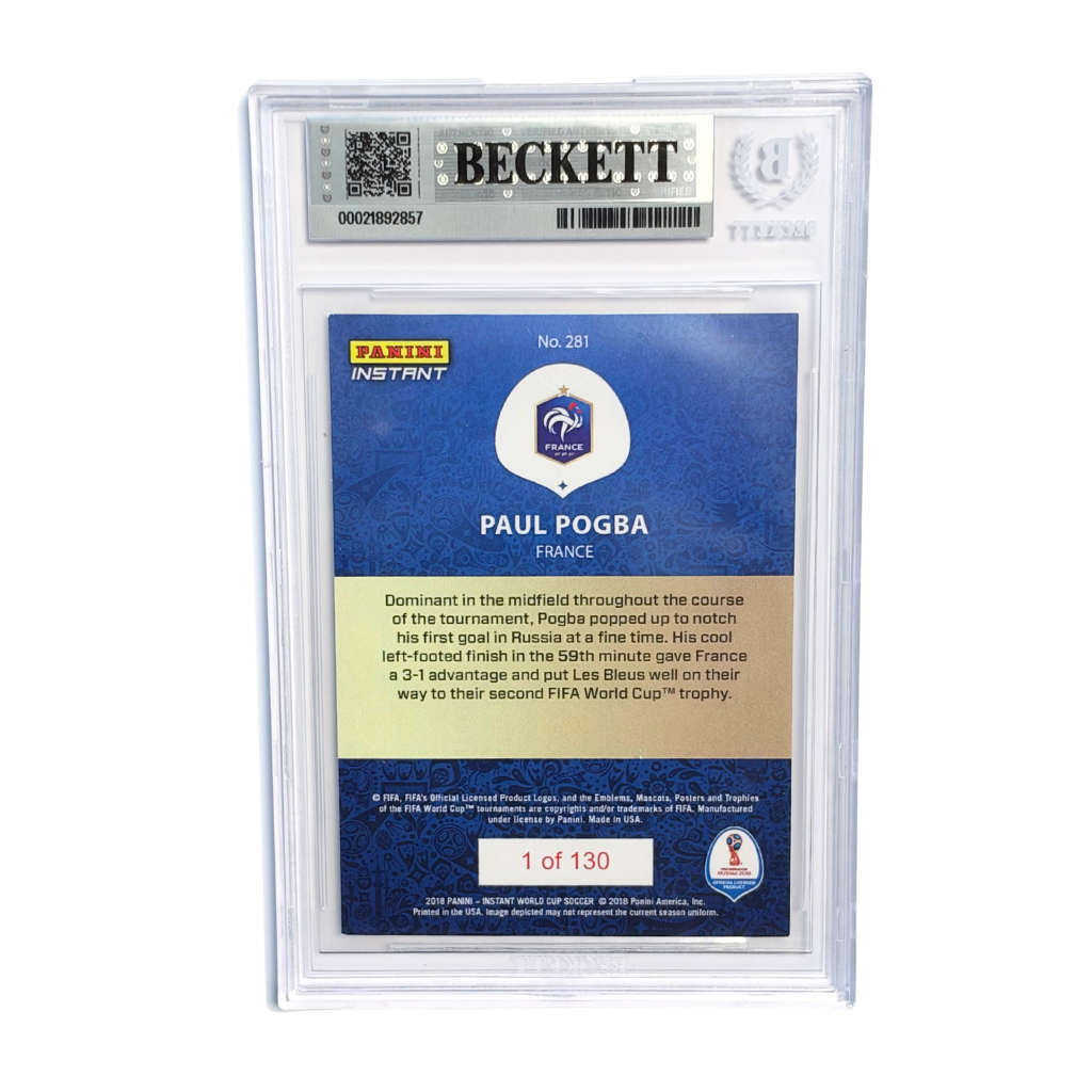 Paul Pogba Signed 2018 Panini Instant World Cup Final /130 #281 - BGS Authentic