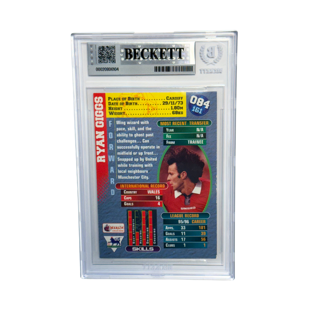 Ryan Giggs Signed 1996-97 Merlin Premier Gold #84 - BGS AUTO 10
