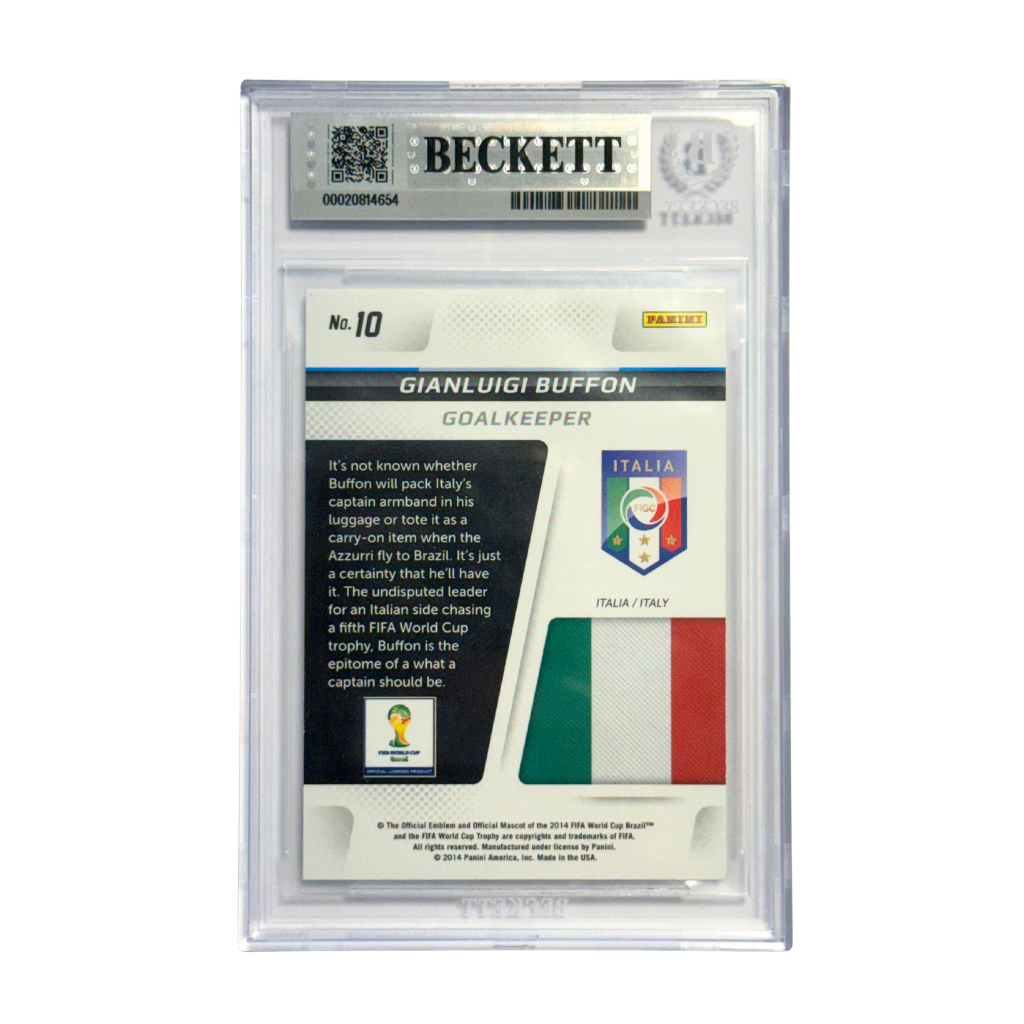 Gianluigi Buffon Signed 2014 Panini Prizm World Cup Captains - BGS 7.5 AUTO 10