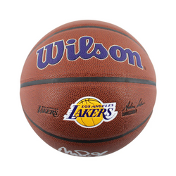 Magic Johnson Signed Los Angeles Lakers Wilson Basketball with Beckett Witness
