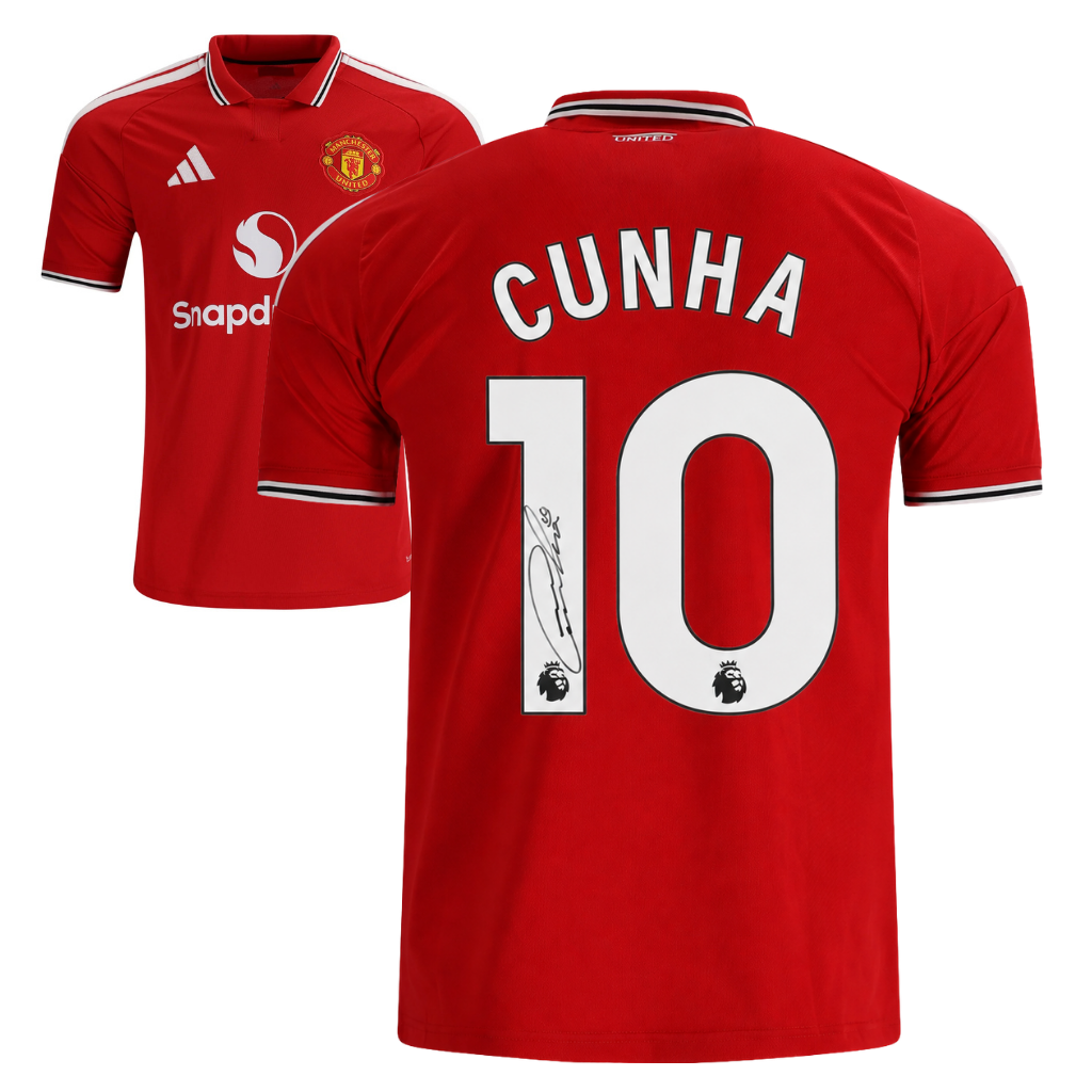 Matheus Cunha Signed 2026-27 Manchester United Soccer Jersey #10 with Beckett COA