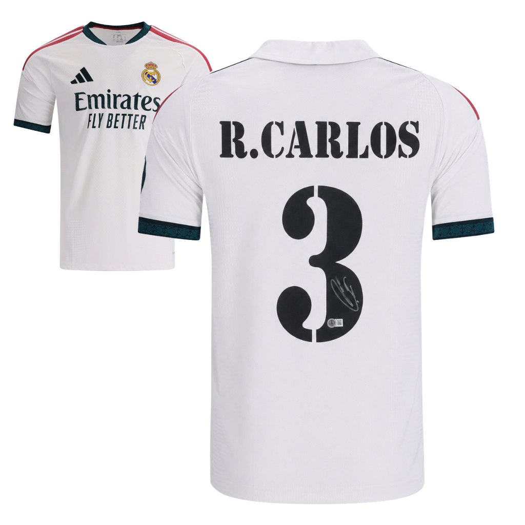 Roberto Carlos Signed 2026-27 Real Madrid Home Jersey #3 with Beckett COA