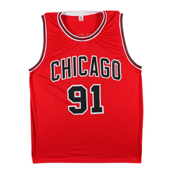 Dennis Rodman Signed Chicago Bulls Basketball Jersey with Beckett Witness