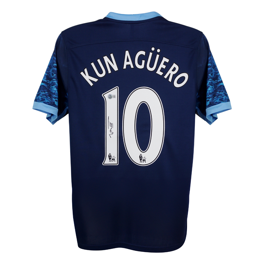 Sergio Aguero Signed Manchester City Soccer Jersey #10 with Beckett COA