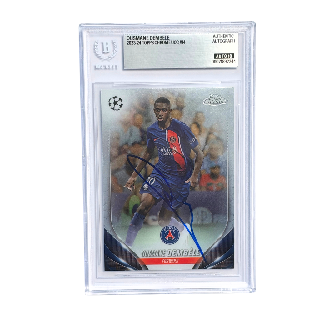Ousmane Dembele Signed 2023-24 Topps Chrome UCC #14 - BGS 10 Autograph