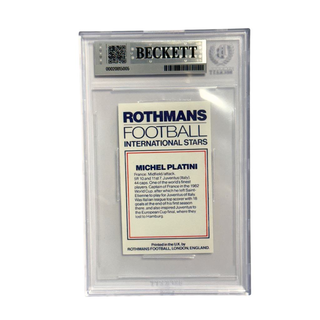 Michel Platini Signed 1984 Rothmans Football International Stars - BGS 9 AUTO 10