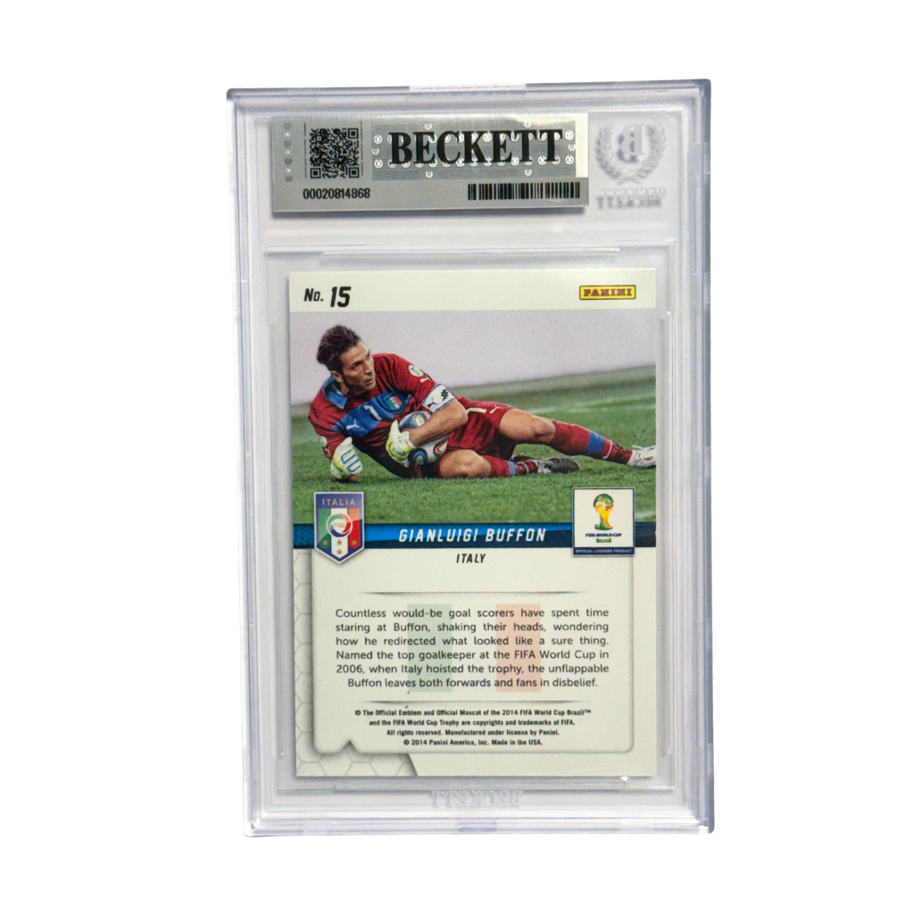 Gianluigi Buffon Signed 2014 Panini Prizm World Cup Guardians #15 - BGS 9