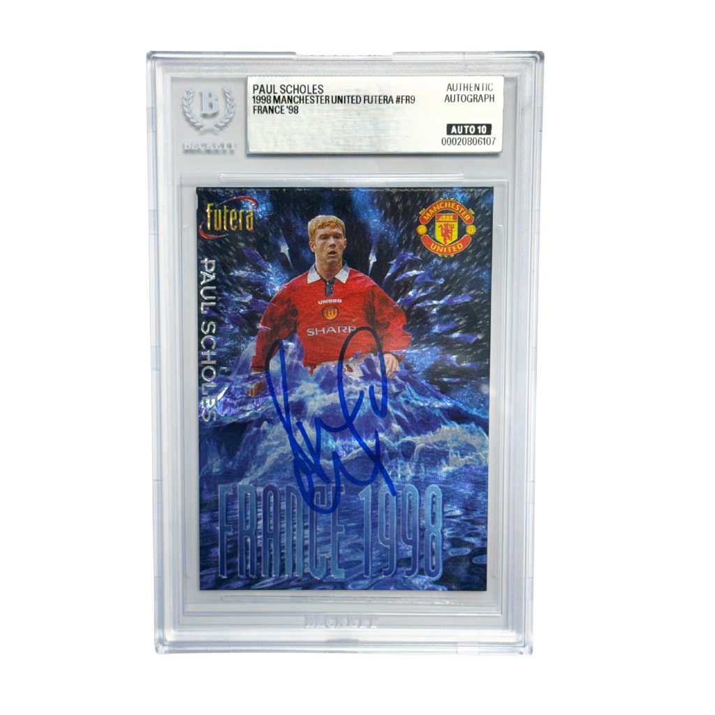 Paul Scholes Signed 1998 Manchester United Futera #FR9 France '98 - BGS AUTO 10