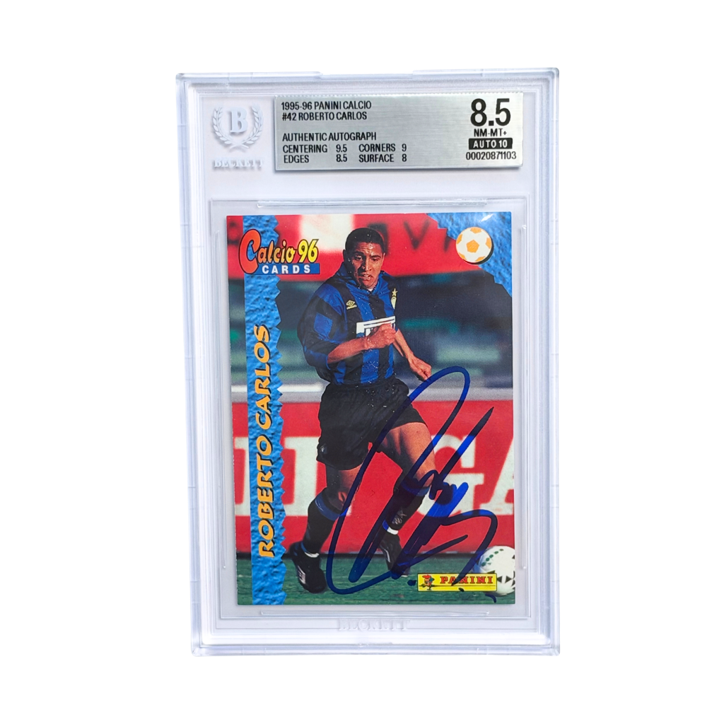 Roberto Carlos Signed 1995-96 Panini Calcio #42 - BGS 8.5 AUTO 10