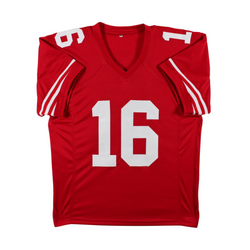 Joe Montana Signed Red Pro Style Football Jersey with Beckett COA