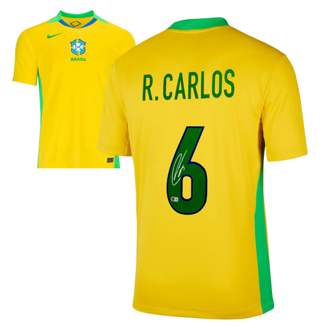Roberto Carlos Signed Brazil FC 2025-26 Soccer Jersey #6 with Beckett COA