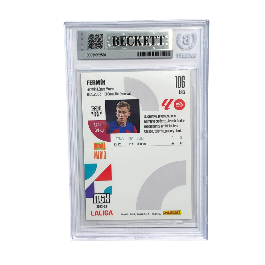 Fermin Lopez Signed 2023-24 Panini Megacracks LALIGA Rookie - BGS 10 Auto