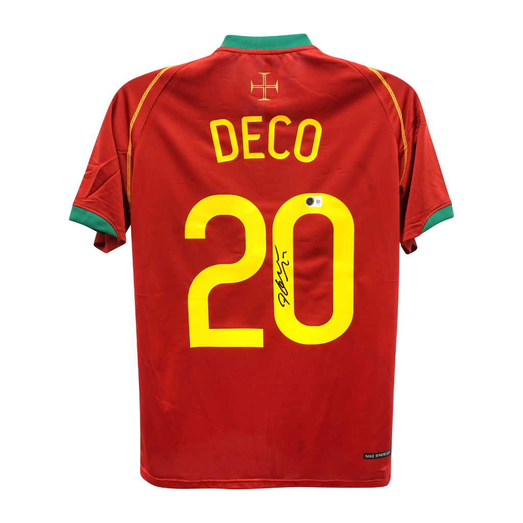 Framed Deco Signed Portugal Home Soccer Jersey #20 with Beckett COA