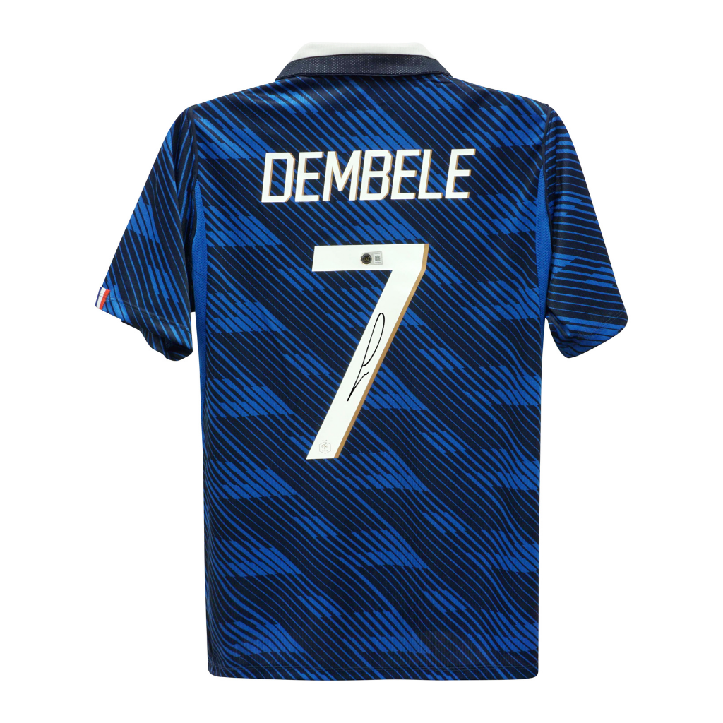 Framed Ousmane Dembele Signed France Soccer Jersey #7 with Beckett COA
