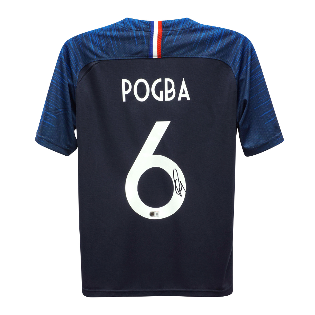 Framed Paul Pogba Signed France Soccer Jersey #6 with Beckett COA