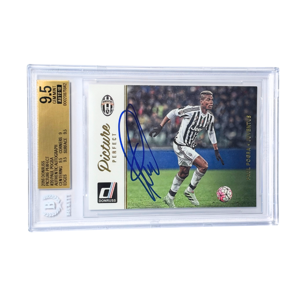 Paul Pogba Signed 2016 Panini Donruss Picture Perfect #20 - BGS 9.5 AUTO 10