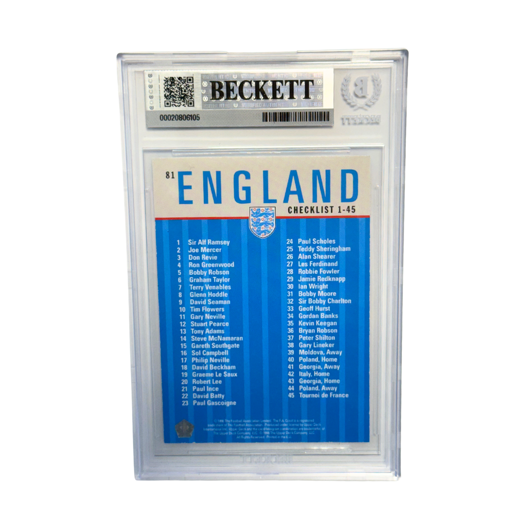 Paul Scholes Signed 1998 England Upper Deck #81 - BGS AUTO 10