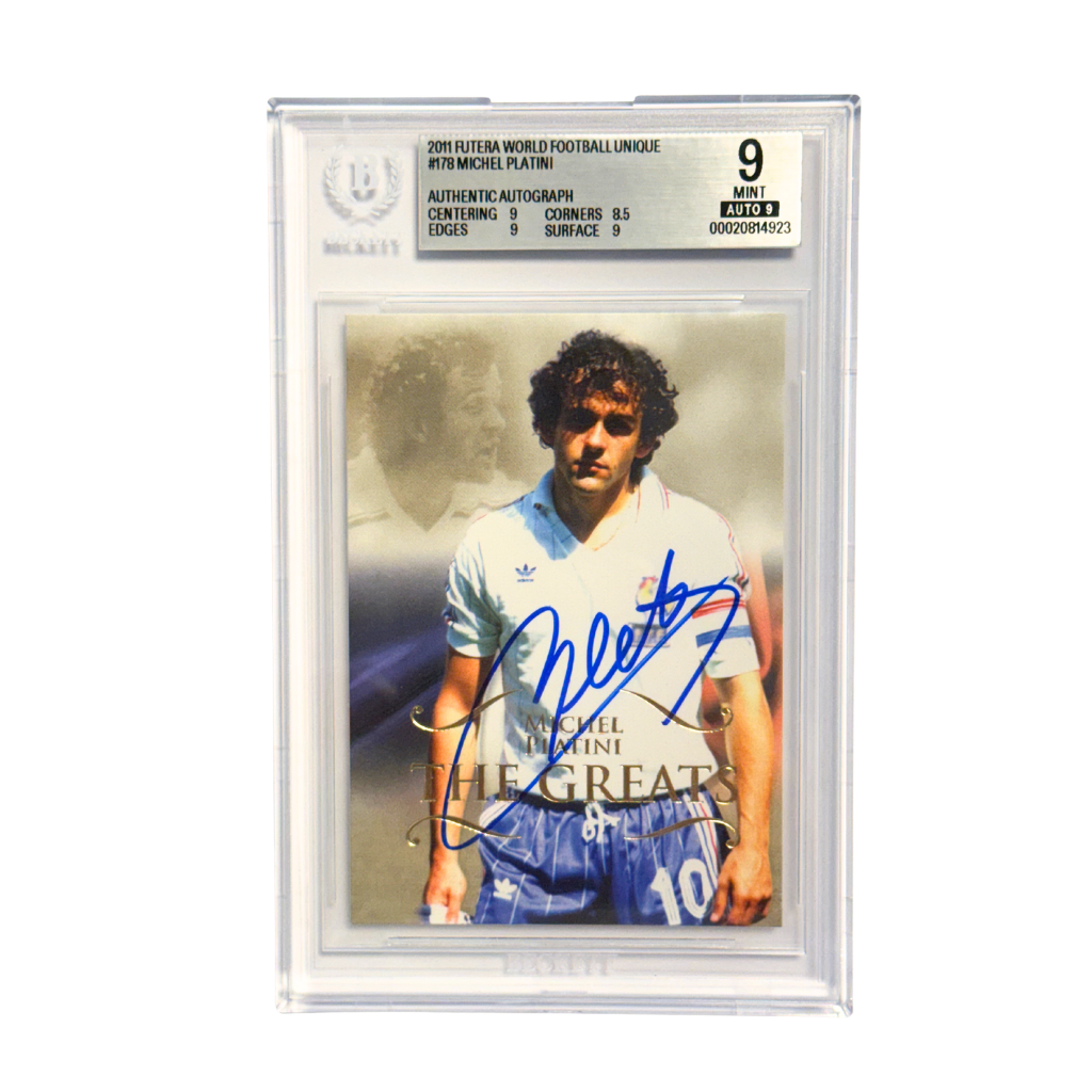Michel Platini Signed 2011 Futera World Football Unique #178 - BGS 9 AUTO 9