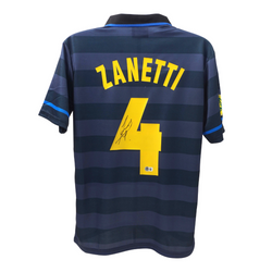 Javier Zanetti Signed Inter Milan Soccer Jersey #4 with Beckett COA