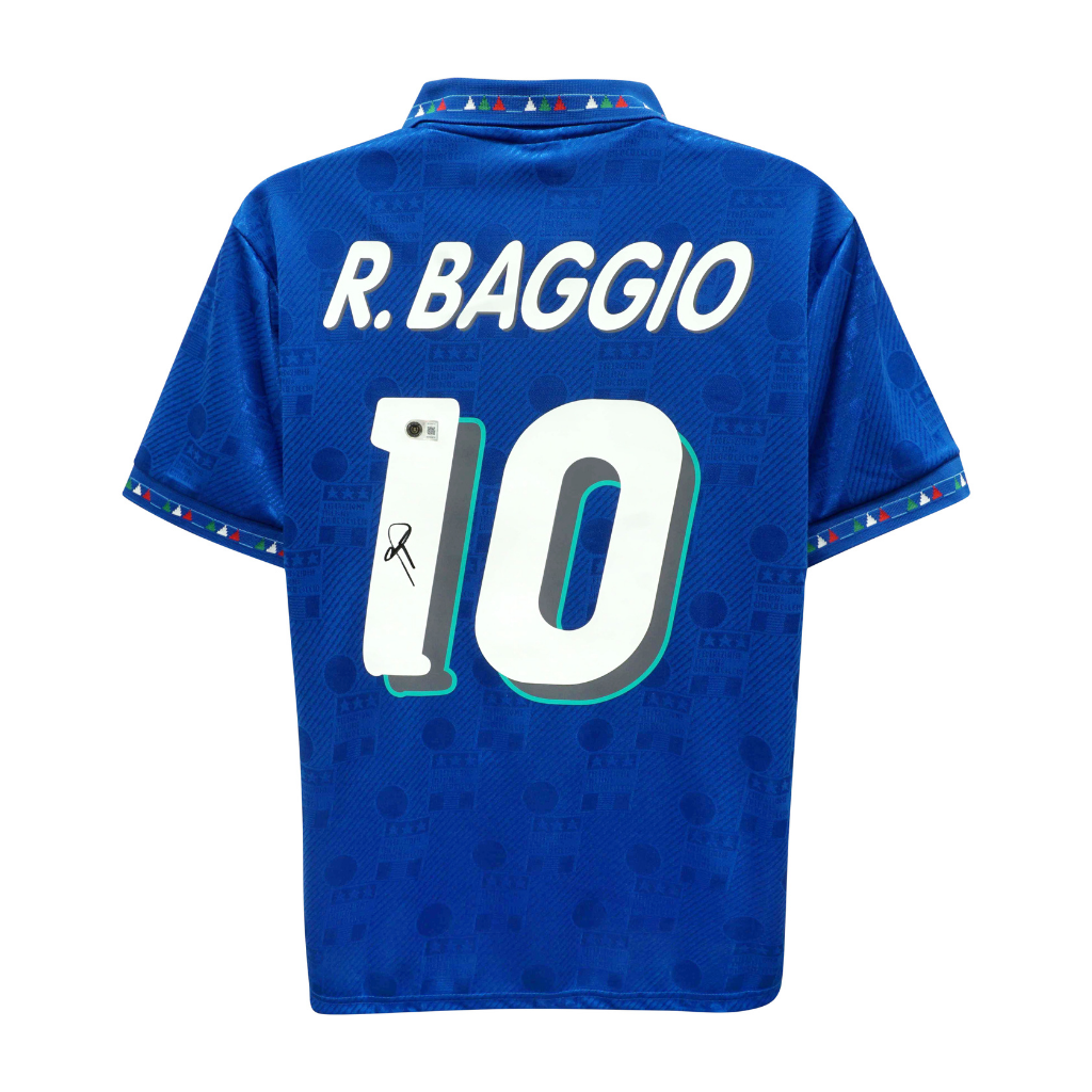 Framed Roberto Baggio Signed Italy FC Home Soccer Jersey #10 with Beckett COA