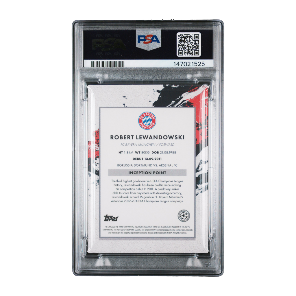 Robert Lewandowski Signed 2020 Topps Inception UCL Star Quality - PSA 9 AUTO 10