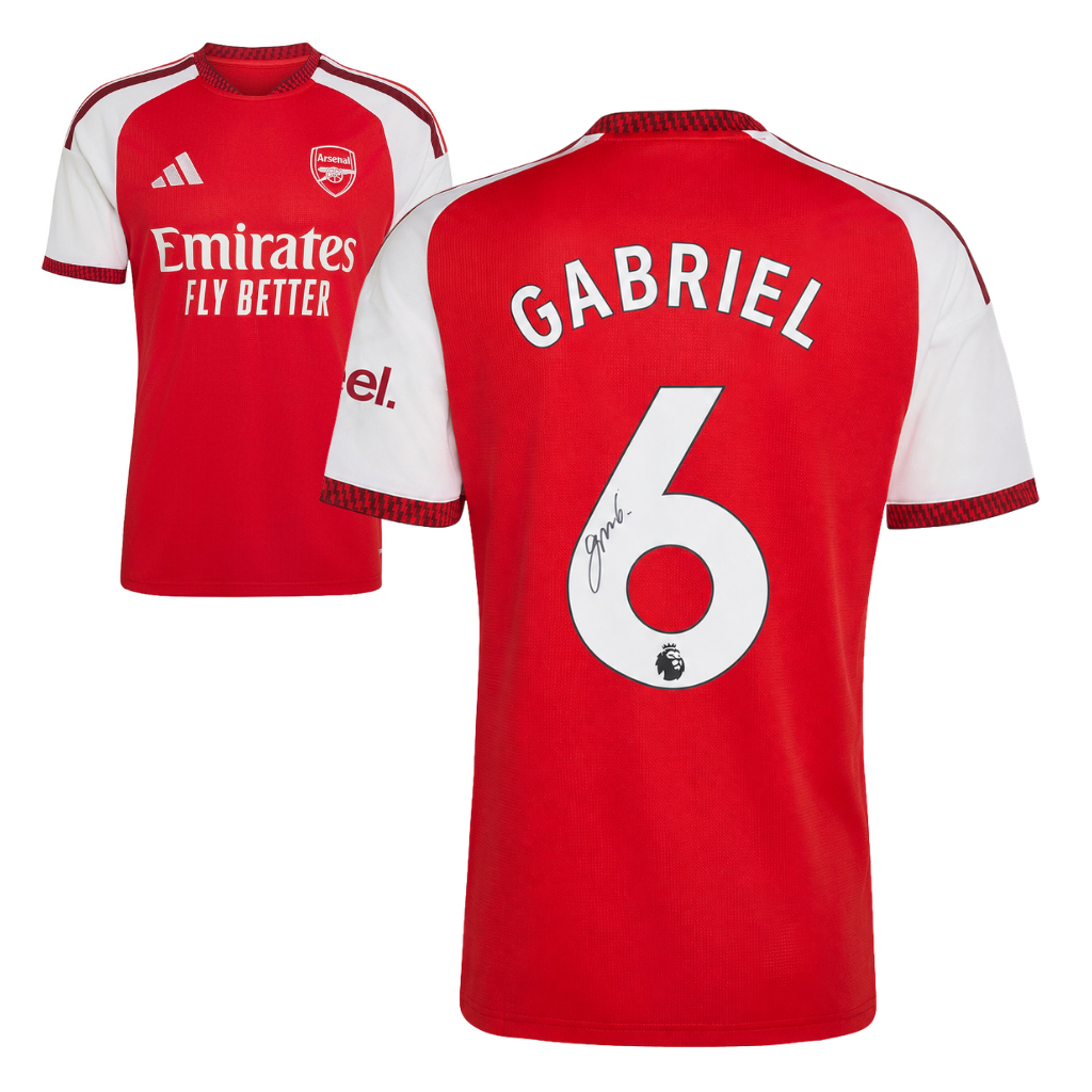 Gabriel Signed 2026-27 Arsenal Home Soccer Jersey #6 with Beckett COA