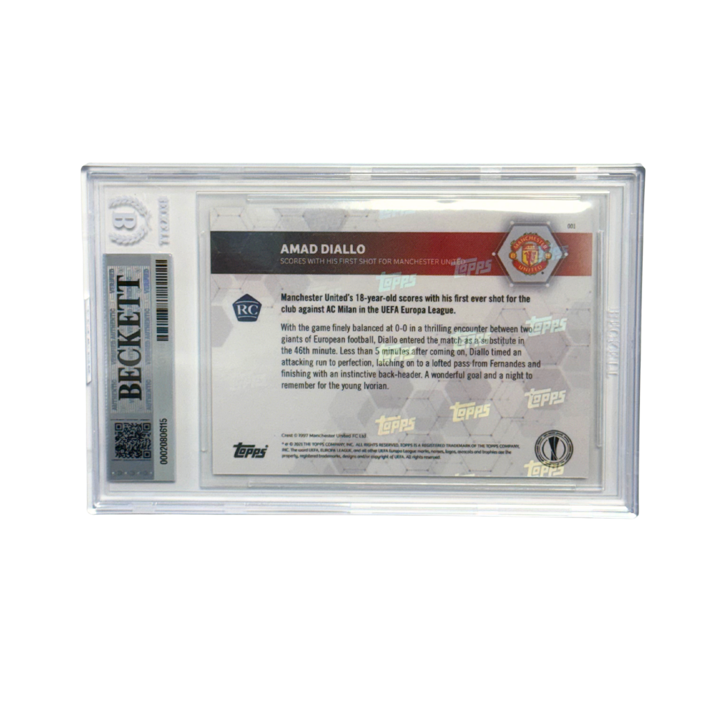 Amad Diallo Signed 2020-21 Topps Now Europa League Rookie Card - BGS AUTO 10