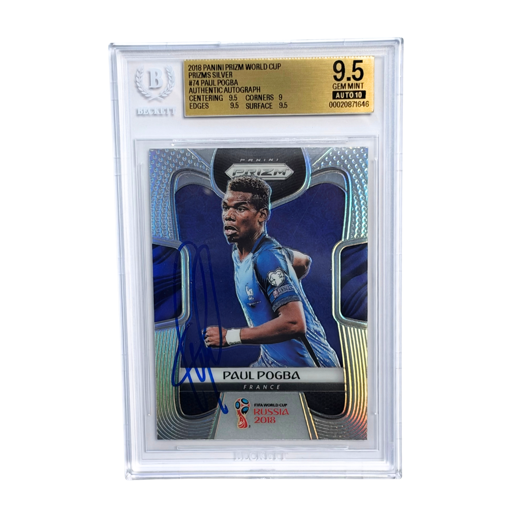 Paul Pogba Signed 2018 Panini Prizm World Cup Silver #74 - BGS 9.5 AUTO 10