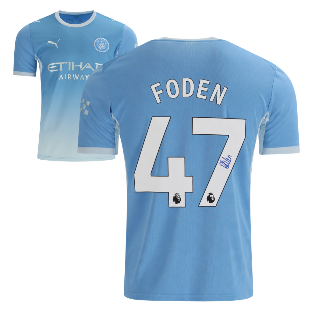 Phil Foden Signed 2026-27 Manchester City Home Soccer Jersey #47 with Beckett COA