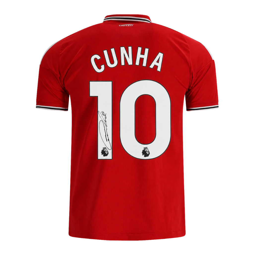 Matheus Cunha Signed 2026-27 Manchester United Soccer Jersey #10 with Beckett COA