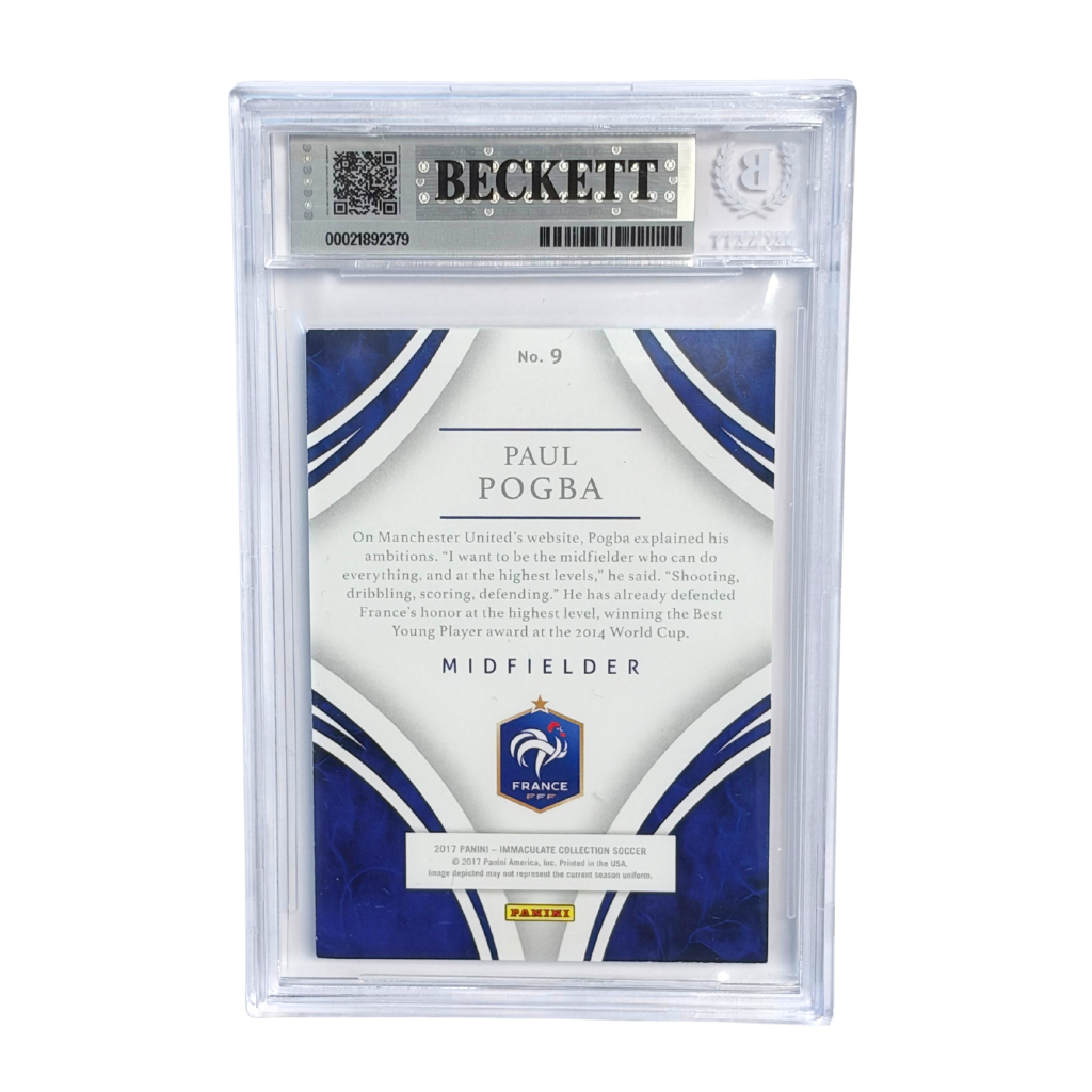 Paul Pogba Signed 2017 Panini Immaculate Collection #9 - BGS 10 Autograph